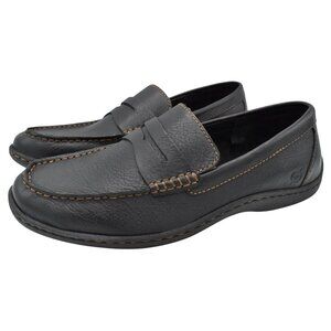 Born Mens Size 10 Simon III Black Full Grain Leather Slip On Loafers Shoes